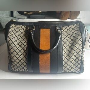 Gucci Diamante Boston Crossbody Canvas Leather Bag
